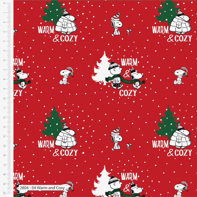 Snoopy Warm & Cosy , 100% cotton fabric, 112cm wide - sold per half metre