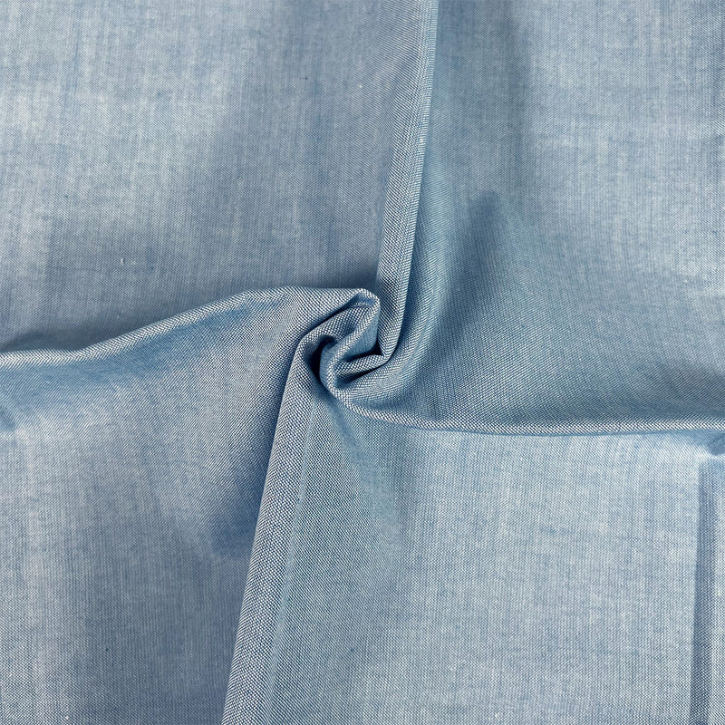 NEW coloured Organic Cotton Oxford Chambray fabric, (112cm) wide per 1/2 metre