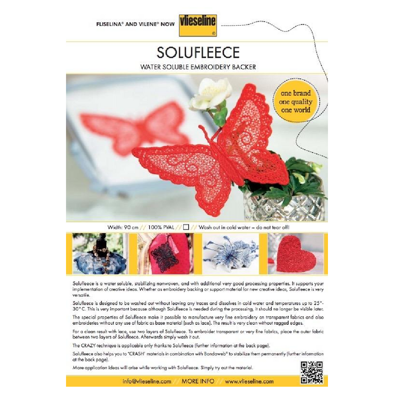 Solufleece Water Soluble Embroidery Backer 90cm Sold Per Metre