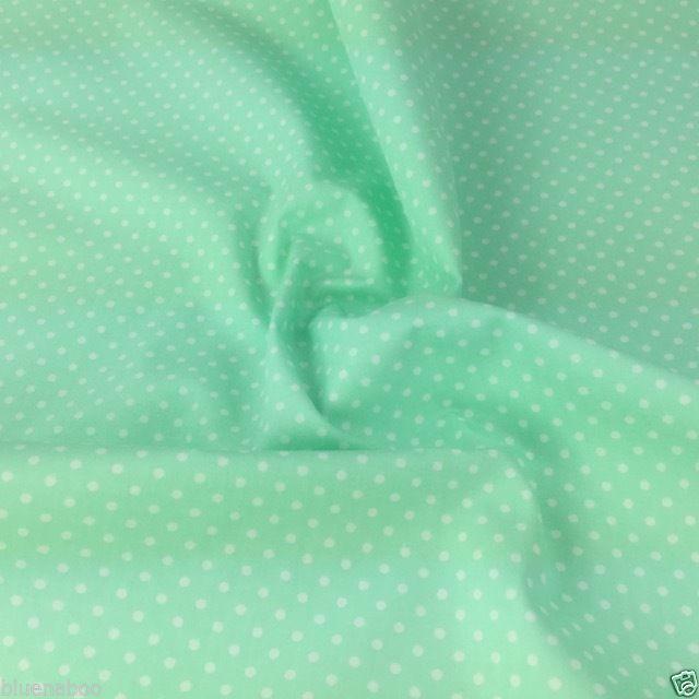 Mint, Polka Dot, 100% Cotton Fabric, sold per  half metre, 112cm wide