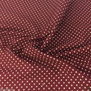 Burgundy Polka Dot,100% Cotton Fabric, per  half metre, 112cm wide