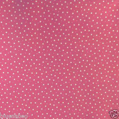 Rose pink tiny star cotton poplin fabric