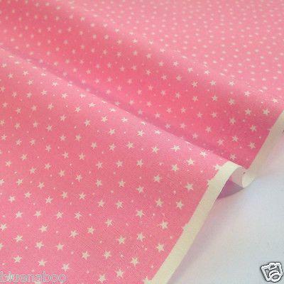 baby pink tiny star cotton poplin fabric
