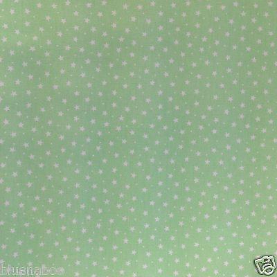 pastel green tiny star cotton poplin fabric