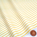 Yellow ticking stripe cotton poplin fabric