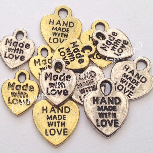Gold & Silver Made with Love Charms