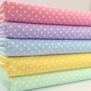 5 piece FAT QUARTER BUNDLE, polka dot basics, Easter/pastels, pink lilac... 100 % cotton poplin fabric*