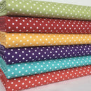 6 piece HALF METRE BUNDLE, polka dot, basics brights red blue..... 100 % cotton fabric*