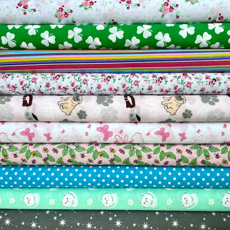 Half Metre 15 Piece Mixed Polycotton Bundle