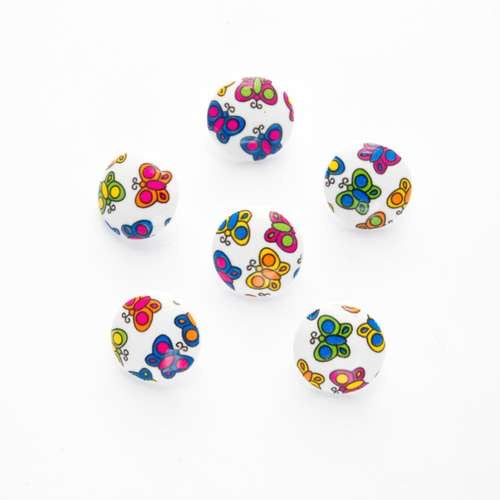 Childrens Buttons.  Choice of Designs On a White Background - Multi Butterfly