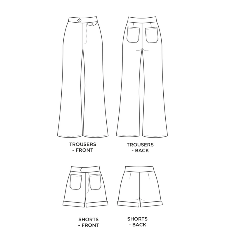 Tilly and the Buttons Jessa Trousers and Shorts Sewing Pattern Sizes UK 6 - 20