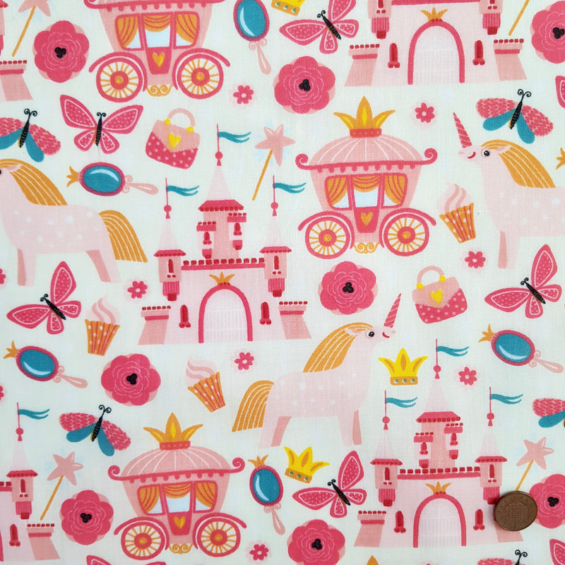 Cream Princess Palace Polycotton fabric per 1/2 metre 112cm wide