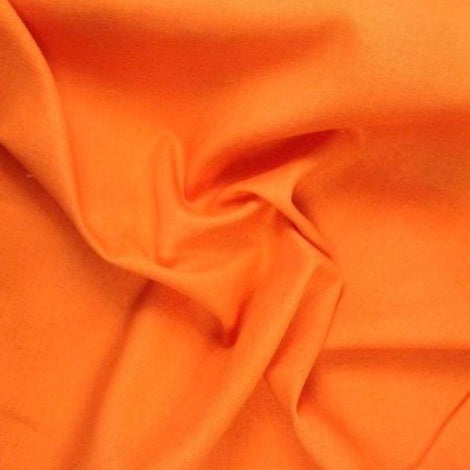 Orange cotton poplin fabric