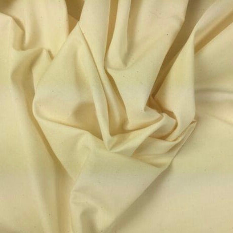 Natural seeded cotton poplin fabric