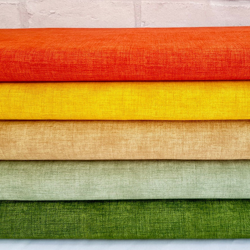 Autumn Harvest Inspired 5 piece Linen Texture 100% cotton fat quarter bundle