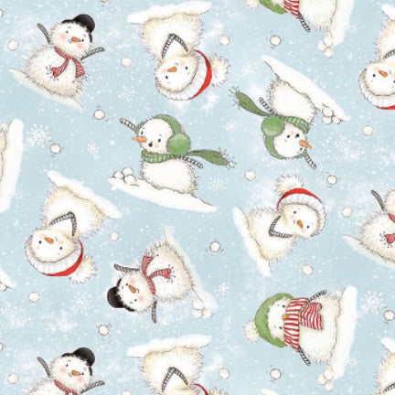 Cute Snowmen Christmas 100% Premium Cotton by Timeless Treasures Per 1/2 Metre