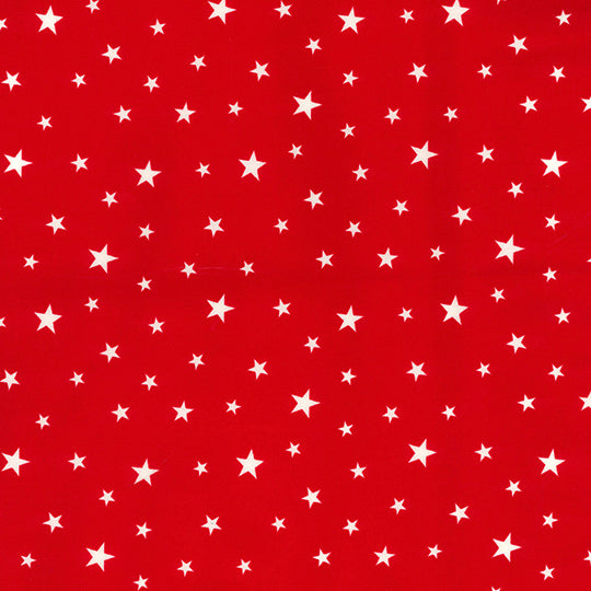 Red Mini Star fabric , 100% cotton poplin fabric by the half metre, 112cm wide