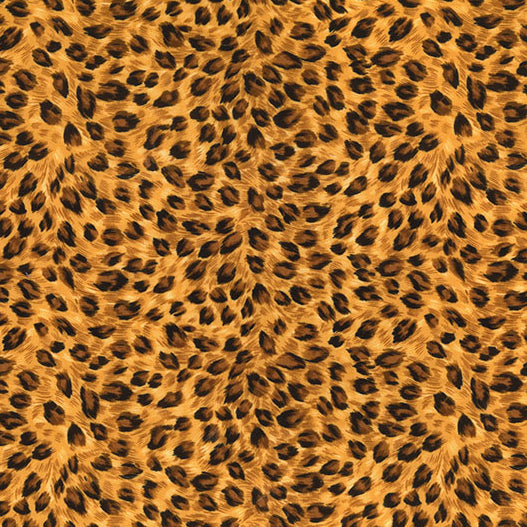 Tan colour Tiger Lily animal print Design, 100% Cotton Fabric by the Half Metre, 112cm wide