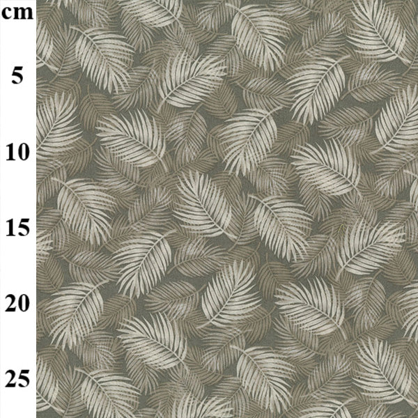 Sage colour palm leaves design 100% cotton poplin fabric, sold per half metre 112cm wide