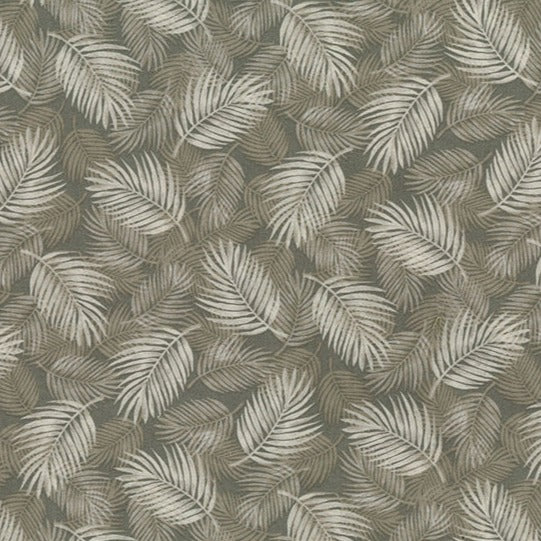 sage colour feather design cotton poplin fabric