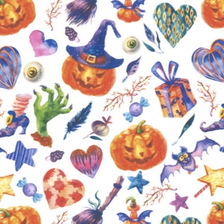 White Halloween Accessories 100% cotton fabric, 148cm wide Made in UK