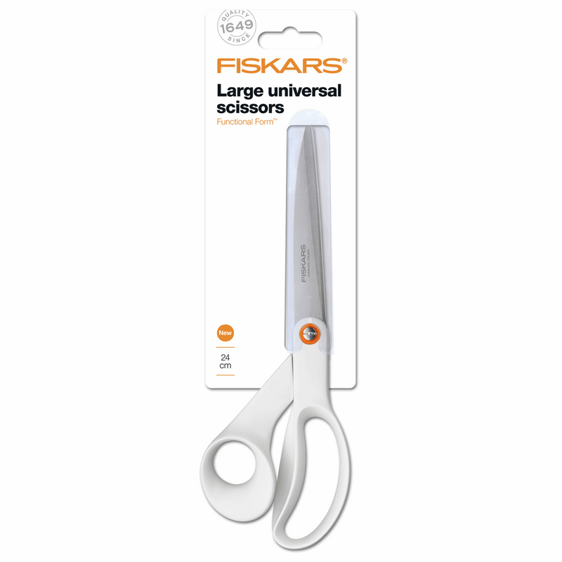 White Fiskars Large Universal Scissors - 24cm