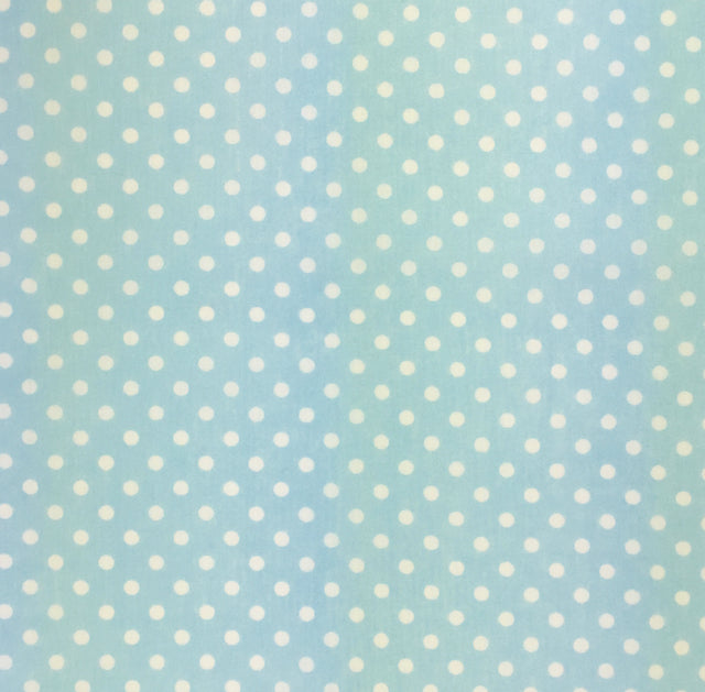 Pale Blue polka dot polycotton fabric