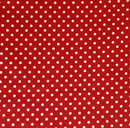 Red polka dot polycotton fabric