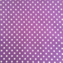 Purple polka dot polycotton fabric