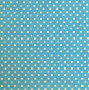 Turquoise polka dot polycotton fabric