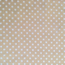 Beige polka dot polycotton fabric