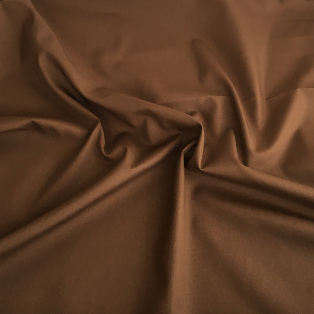 Brown plain polycotton fabri