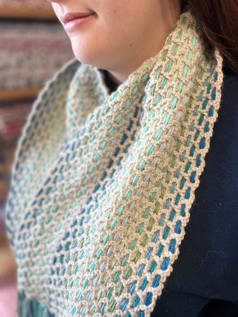 Andrea's KNITTED Scarf Kit (OCEAN DREAM) colours including free PDF Pattern