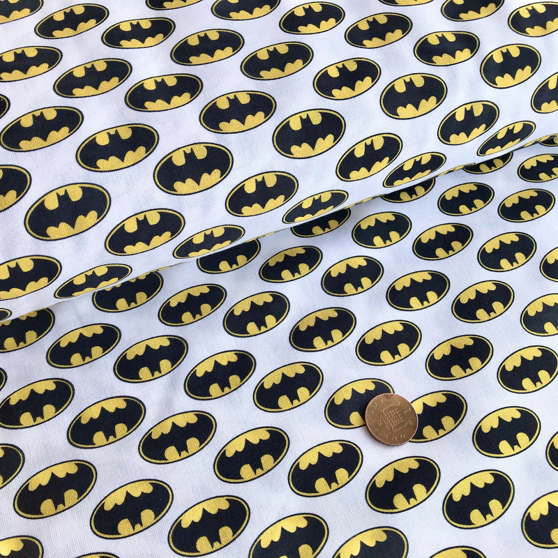 Batman Badge 100% Cotton Fabric 58 Inches Wide (140cm) Sold Per half metre