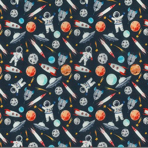 Astronaut & space themed design 100% Cotton Fabric, 60 inches wide (150cm) sold per  Half  Metre ~
