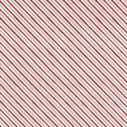 Christmas Holiday Charms red & silver striped cotton fabric by Robert Kaufman, sold per 1/2 metre
