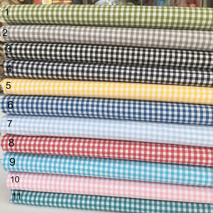 Yarn Dyed, 100% Cotton Gingham Fabric, 1/8 inch checks, 144 cm wide, per half metre ~