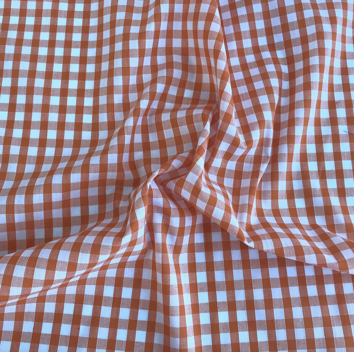 Orange gingham fabric
