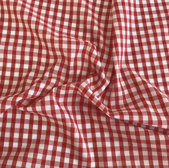 Red gingham fabric