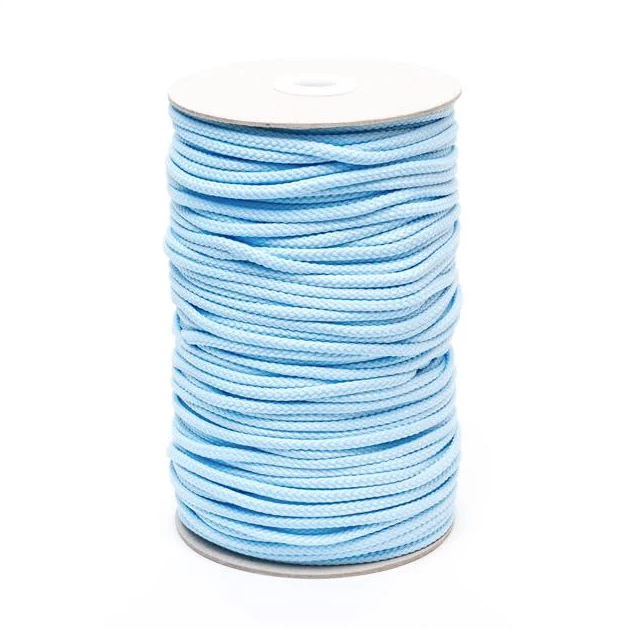 polyester cord 4mm light blue