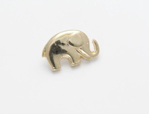 Gold colour Metal Elephant button, 20mm x 14mm, sold per ONE button