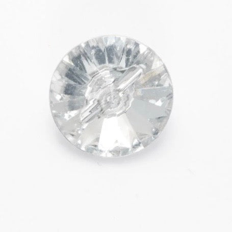 Shank Diamante Round Buttons. Clear or Multicoloured.  Choice of sizes - Sold Individually