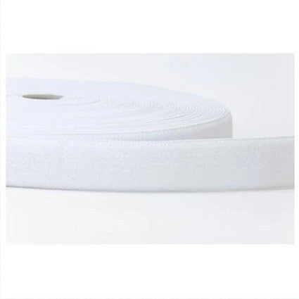 Plush Soft Back White Elastic 25mm wide - Sold Per Metre