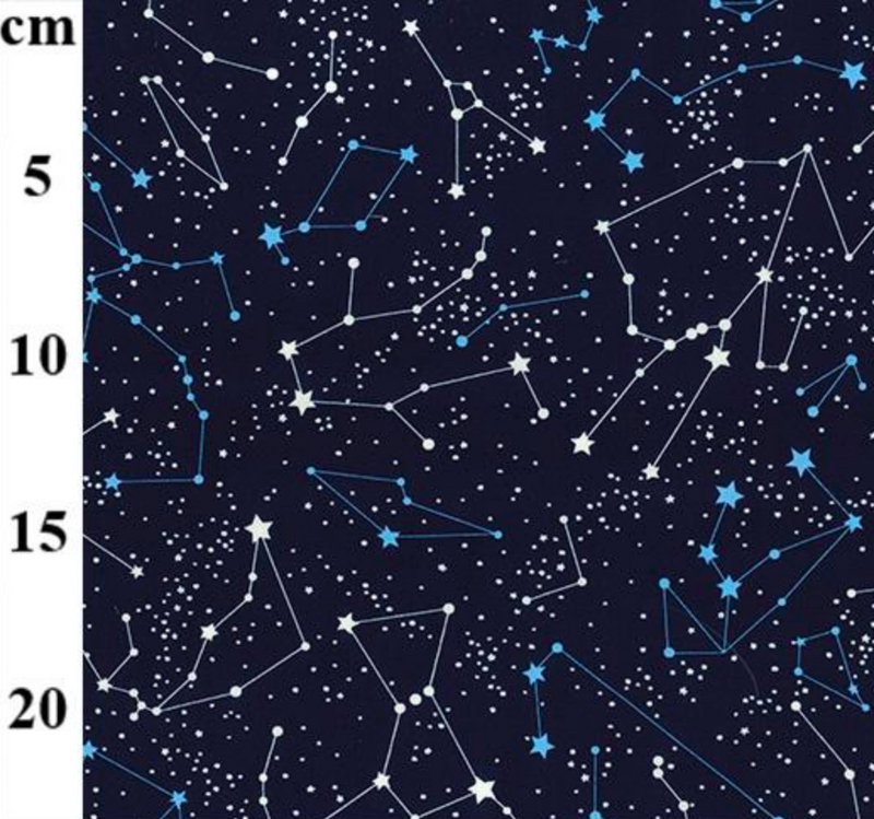 Navy Star Constellations 100% Cotton Fabric Sold Per 1/2 Metre 112cm Wide by Rose & Hubble