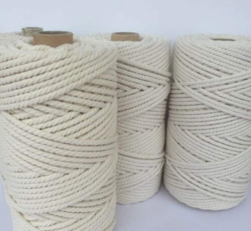 UNBLEACHED Cotton Piping Cord.  Choice of width - Priced per metre