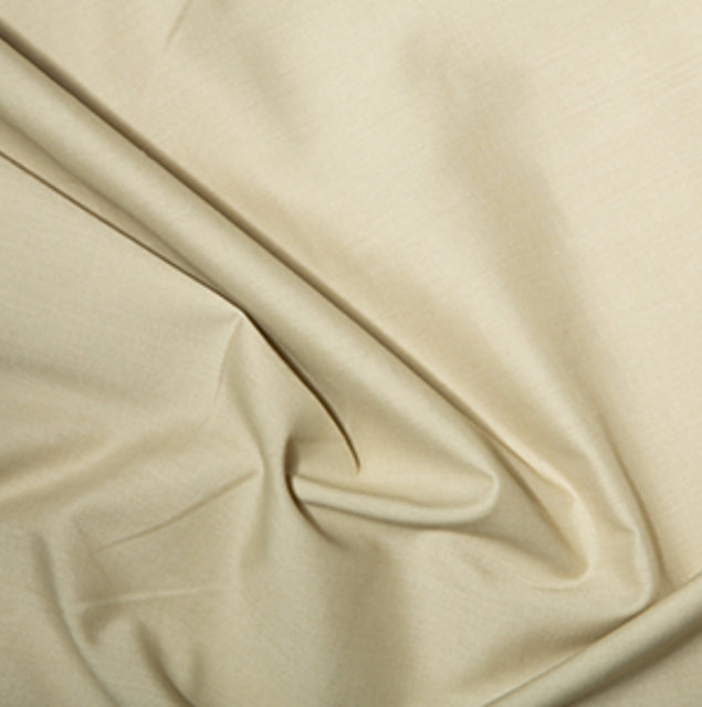 Beige plain polycotton fabric