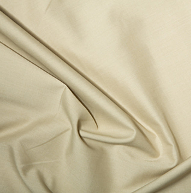 Beige plain polycotton fabric