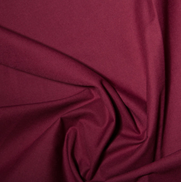 Wine plain polycotton fabric