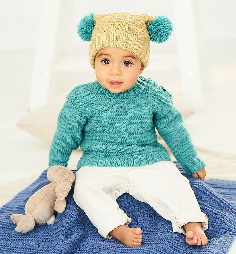 Stylecraft Bambino DK Sweater,Hat and Blanket pattern,  ages 6 months - 7 years - Pattern 9761