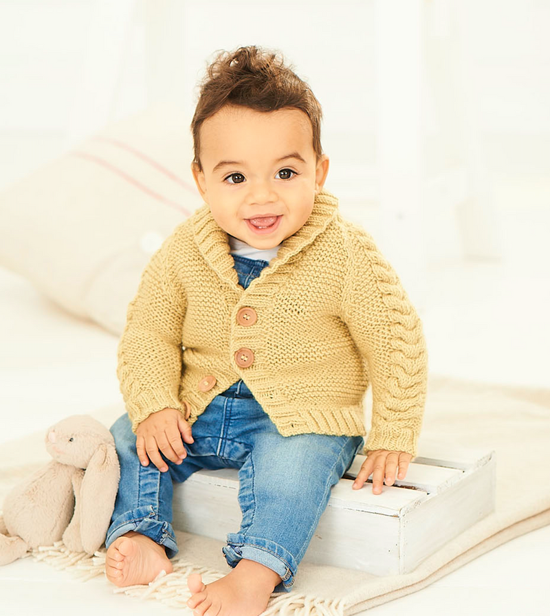 Stylecraft Bambino DK Cable cardigans pattern,  ages 6 months - 7 years - Pattern 9760